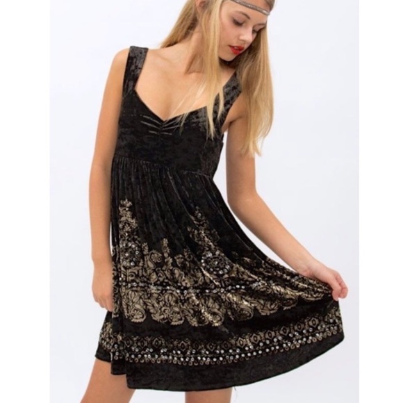 Free People Dresses & Skirts - Free People Velvet Underground Mini Dress EUC